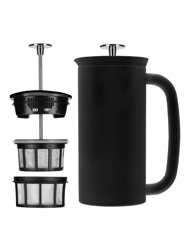 Cafetera P7 French Press acero negro