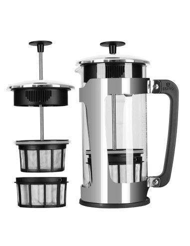 Cafetera P5 French Press vidrio y acero 946 ml